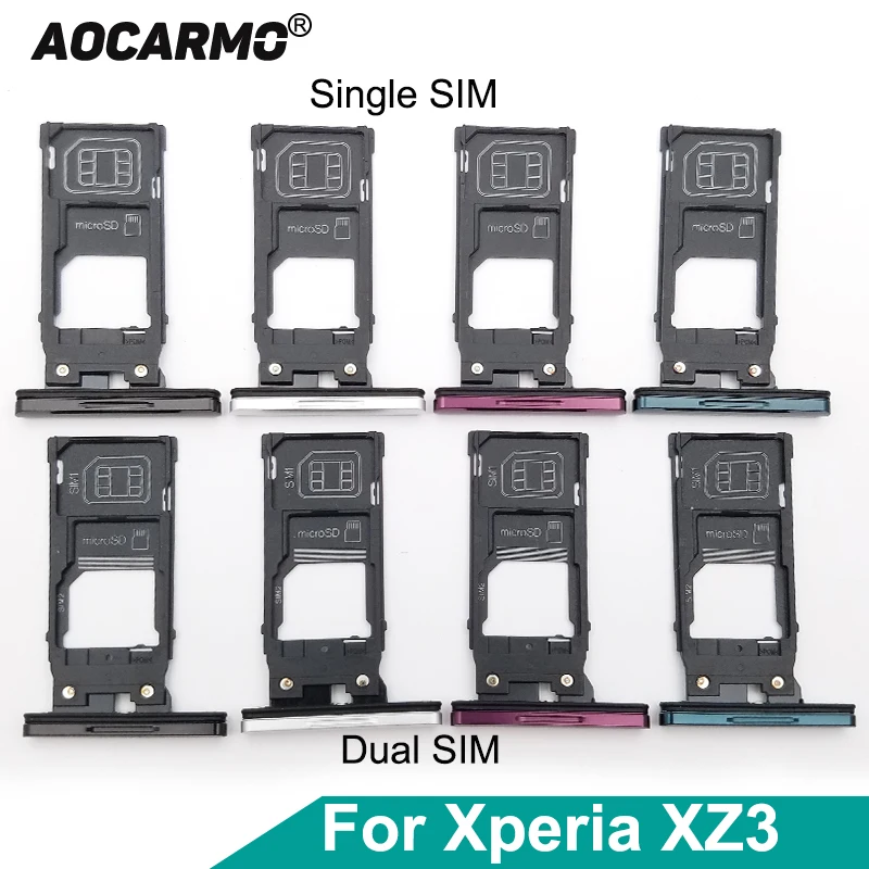 Держатель для карт MicroSD Aocarmo слот sim карты Sony Xperia XZ3 H8416 H9436 H9493 замена|Адаптеры SIM