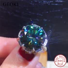 Кольцо Geoki VVS1 с муассанитом, роскошное ювелирное изделие с драгоценной камнем 8 карат, цвет голубой зеленый, цвет серебро