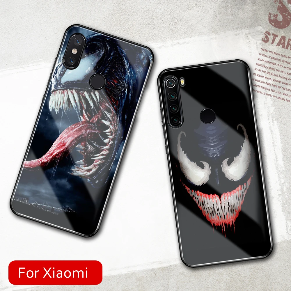 Новый чехол для телефона Xiaomi 8 Твердый из закаленного стекла с рисунком яда Mix 2 2s 3