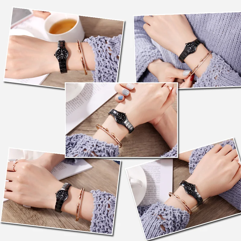 Jewelry Gifts For Women's Luxury White Ceramic Quartz Watch HAIYES Brand Women Watches Fashion Ladies Clock relogio feminino