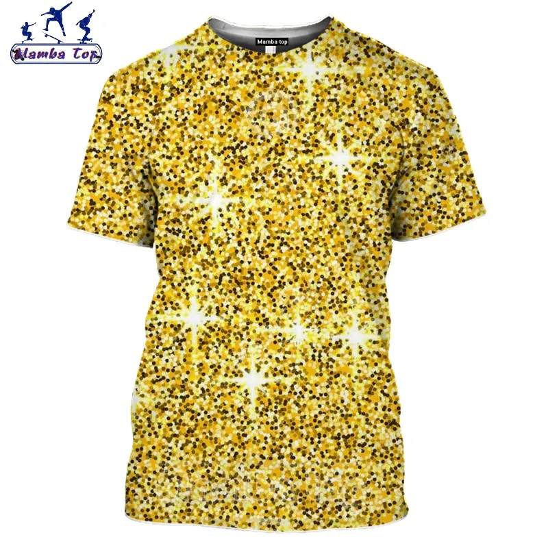 Топ Mamba мужские футболки летняя футболка для плавания с 3D принтом Золотая