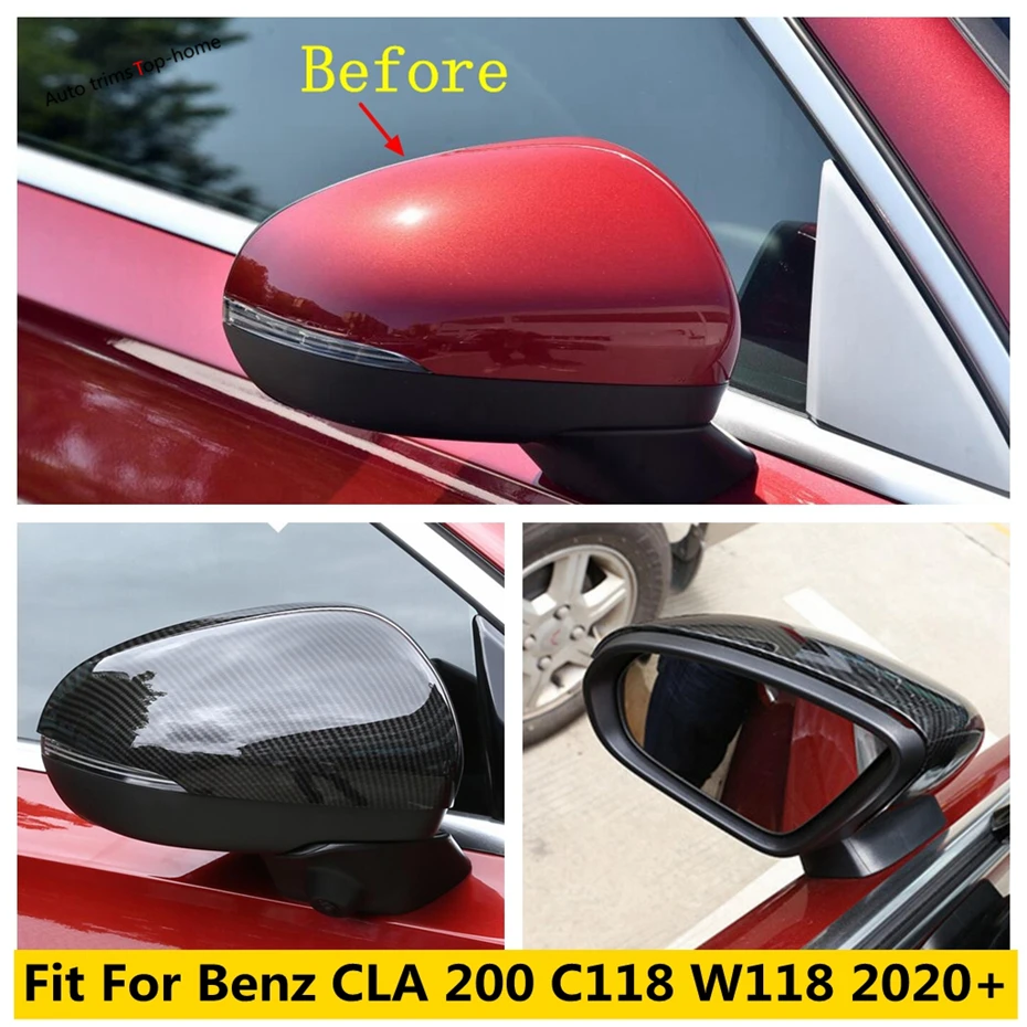 

Carbon Fiber Exterior Accessory For Mercedes-Benz CLA 200 C118 W118 2020 - 2022 Rearview Mirror Caps Protector Kit Cover Trim