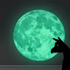 Светящаяся Луна 3D стикер стены флуоресцентный светится в темноте Звезда Луна стикер стены s наклейки обои детская комната украшение дома