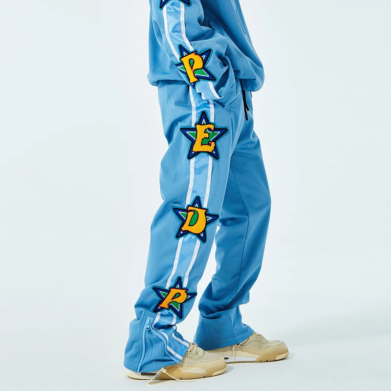 Мужские флисовые спортивные брюки с вышивкой пять звезд черные уличные джоггеры