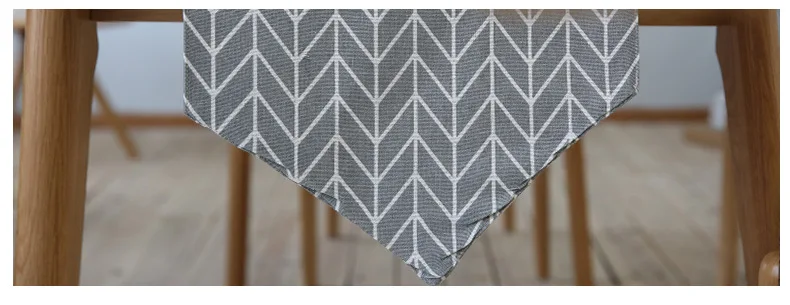 

European Style Simple Modern Table Flag Gray Arrow Table Cloth Cotton Linen Cloth TV Cabinet Cover Towel Household Decoration