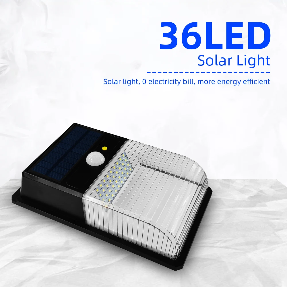 2 шт. в упаковке 36LED солнечный светильник с датчиком движения настенный уличный