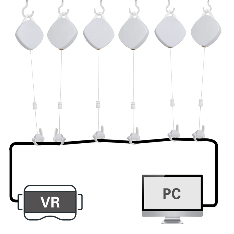 

Silent VR Cable Pulley System Cable Management for-HTC Vive/Vive Pro/-Oculus Rift S/S-ony PS VR/Windows VR/Valve index X6HB