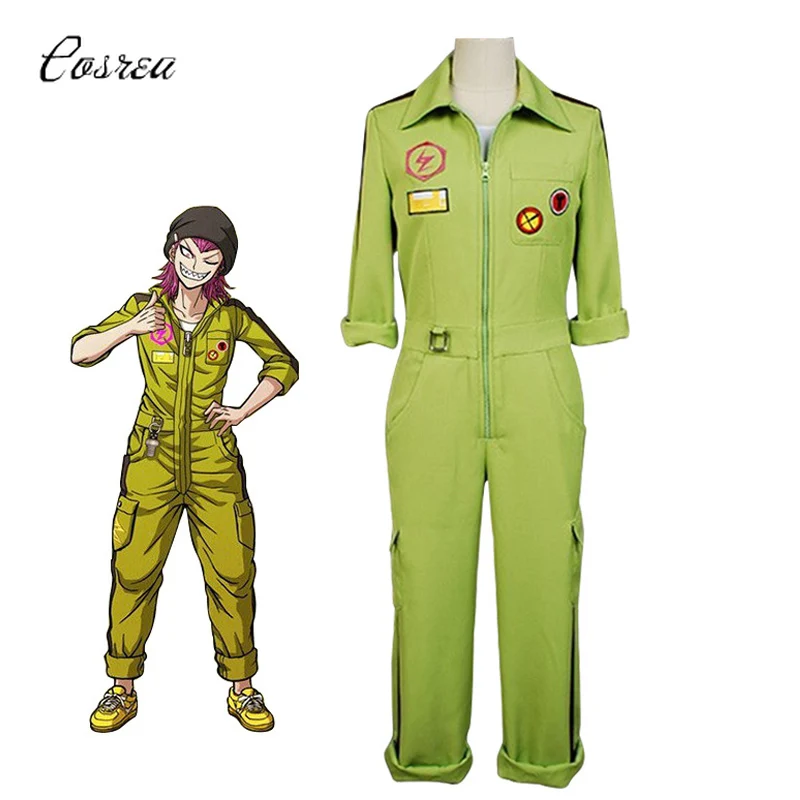 

Game Super Danganronpa Cosplay Costume Trigger Happy Havoc Kazuichi Souda Uniform Rompers Jumpsuit For Women Mens Halloween