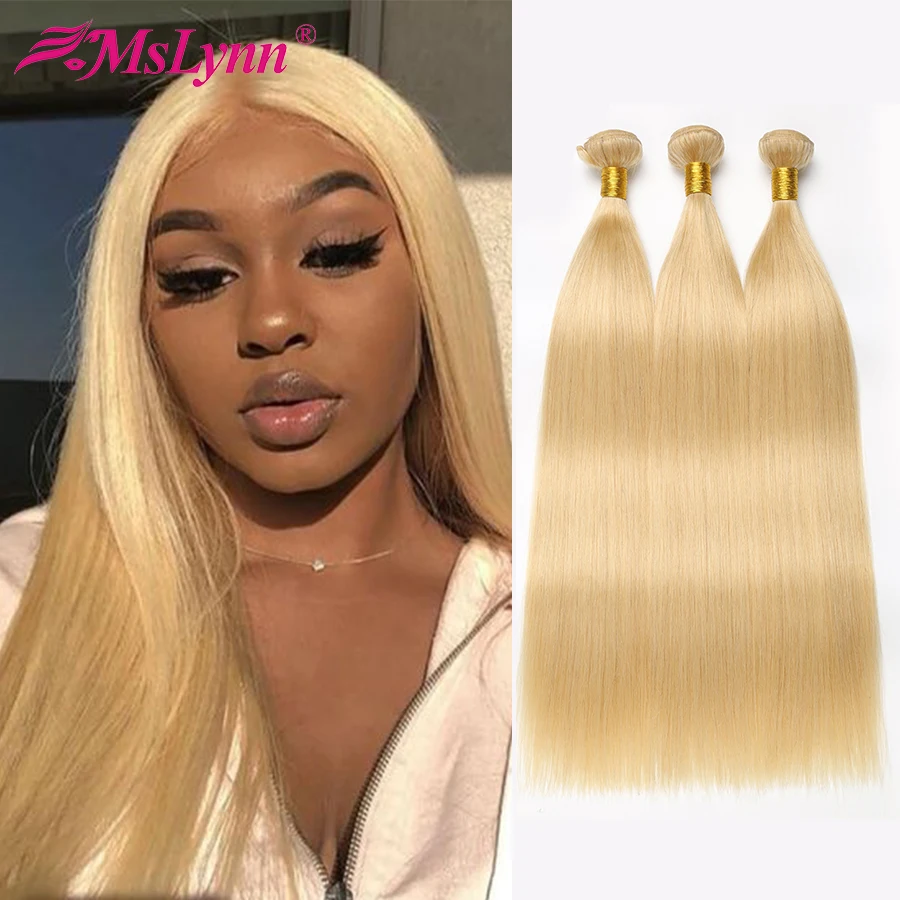 613 прядей блонд в пучках бразильские волосы прямые 100% натуральные для