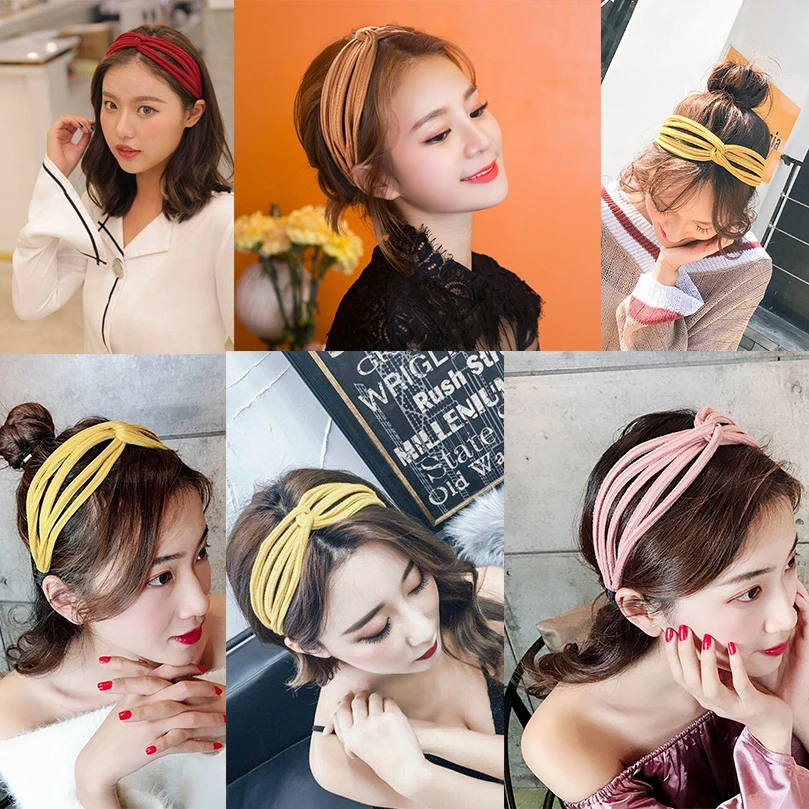 Женский обруч для волос с узлом AWAYTR корейский аксессуар жемчужинами женская