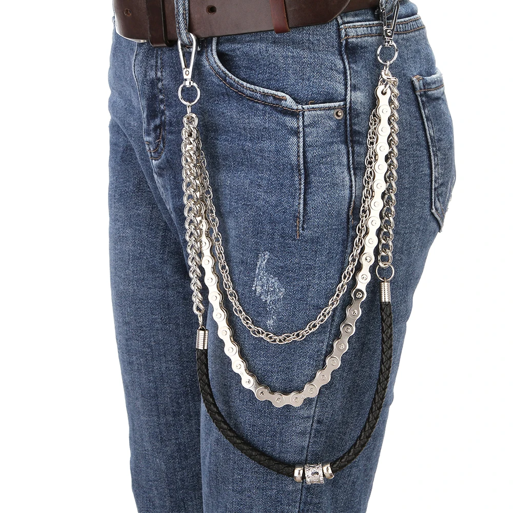 Модный панк хип-хоп трендовый ремень поясной брелок мужские брюки джинсы