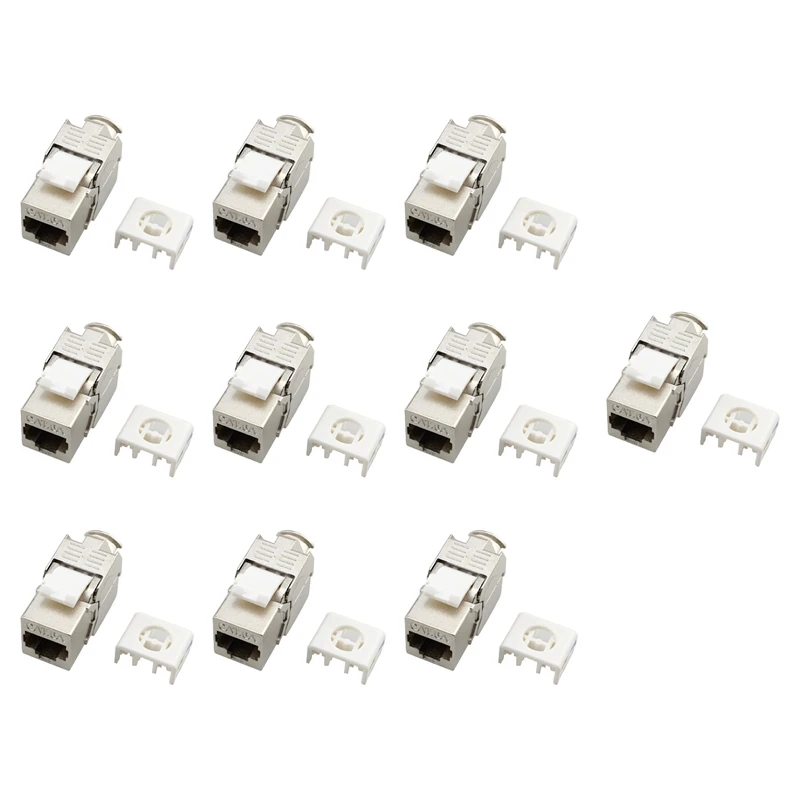 

Сетевой модуль Keystone Jack Cat6A без инструментов, полностью экранированный разъем RJ45 для разъема LSA, завершение без инструментов