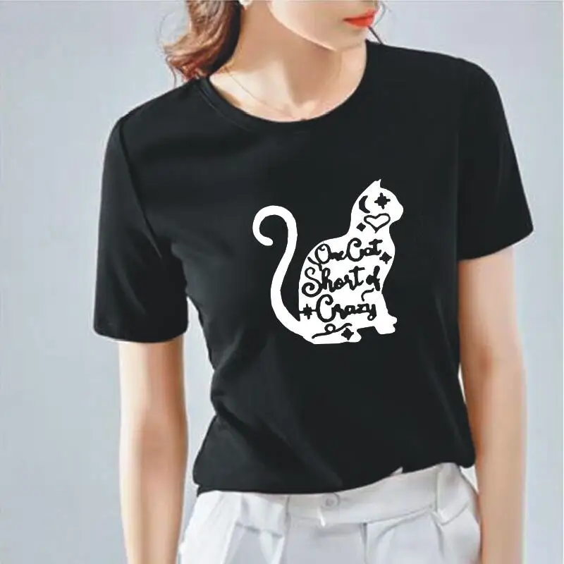 

Femme T-shirts Funny One Cut Shoot of Ciazy Print Tee Shirt Femme Short Sleeve T Shirt Women Tops Casual Plus Size Blusas Mujer