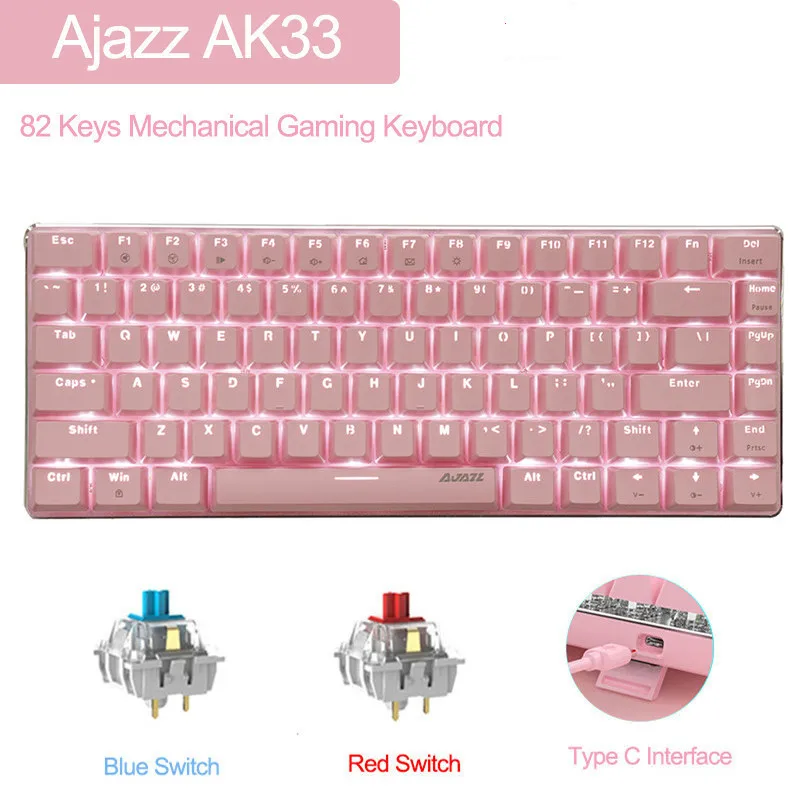 Клавиатура Ajazz AK33 Механическая игровая 82 клавиши USB Type C|Клавиатуры| |