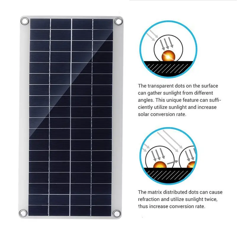 Гибкая солнечная панель 300 Вт двойные солнечные батареи 5 В USB с контроллером 10-50 А