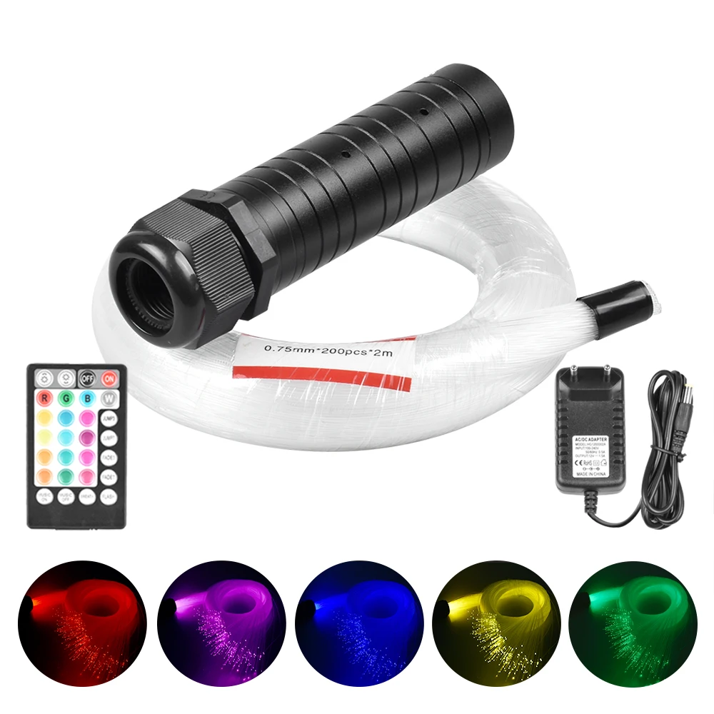 

6W Bluetooth App Control RGBW LED Fiber Optic ceiling lights kit-0.75mm*200pcs*2m cable
