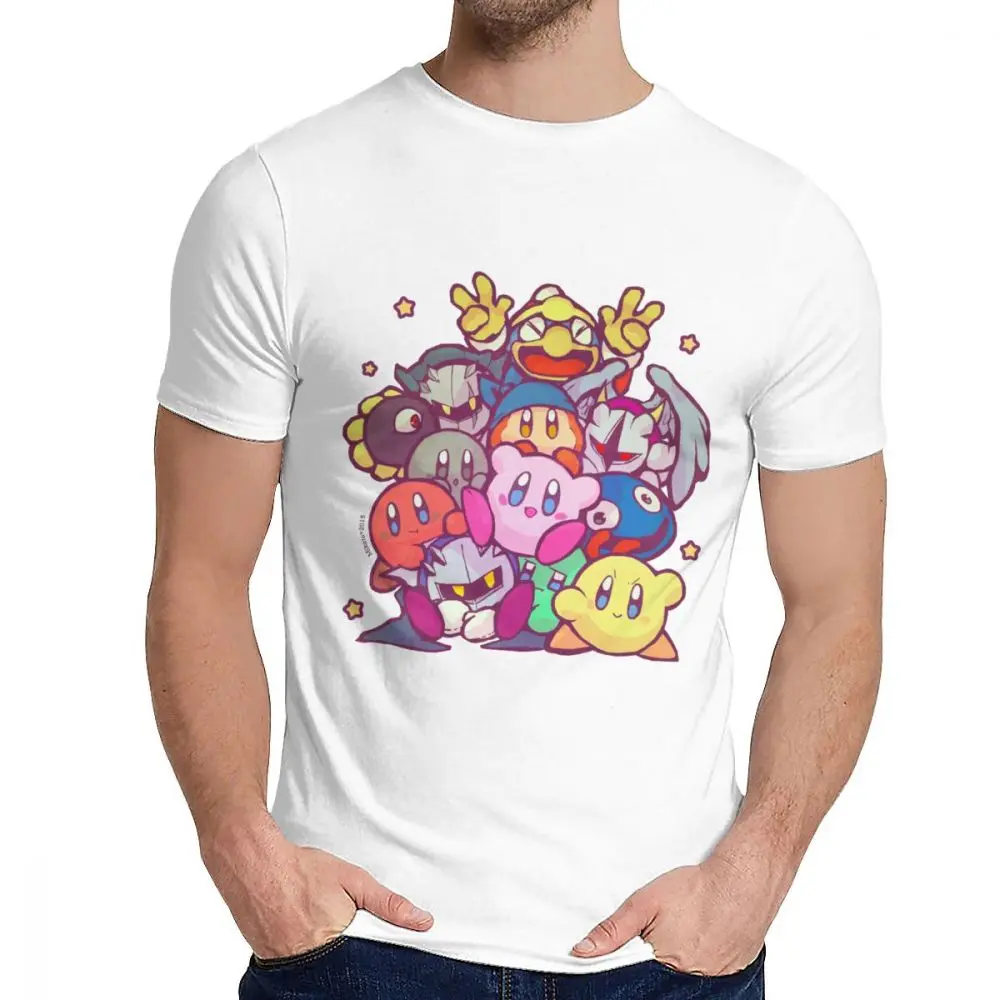 Стильная семейная футболка Kirby Group для мужчин, хипстер, натуральный хлопок, Camiseta, S-6XL - Color: White