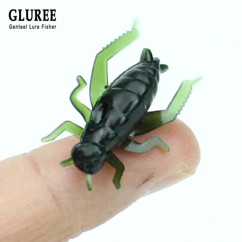 Мягкая рыболовная приманка GLUREE для крикета 1 шт. 2 5 см искусственная из ПВХ