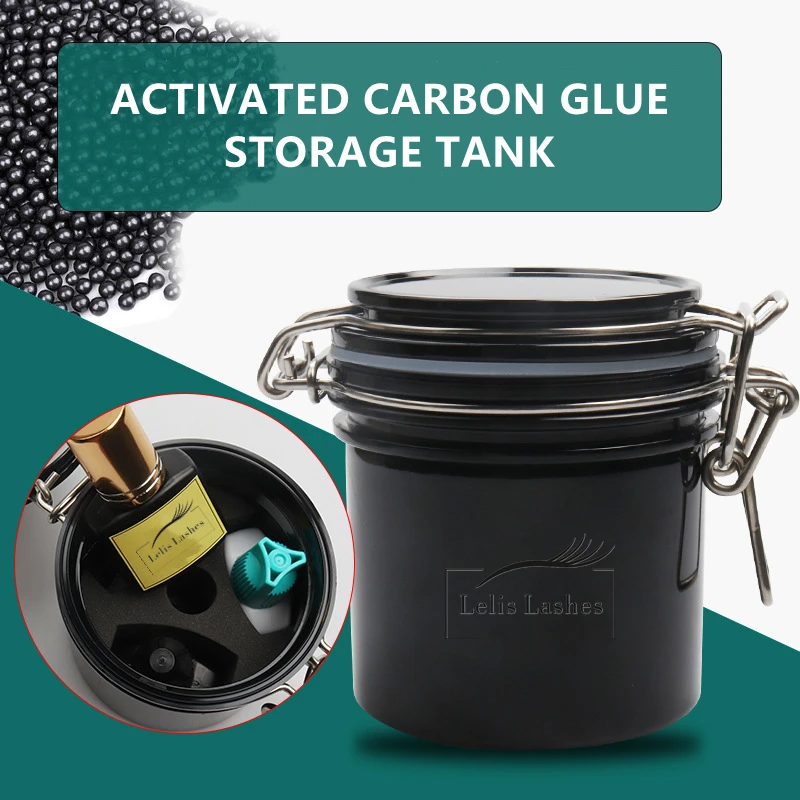 

Eyelash Glue Storage Tank Container Adhesive Stand Activated Carbon Sealed Storage Jar for Eyelashes Extension Durable To Use