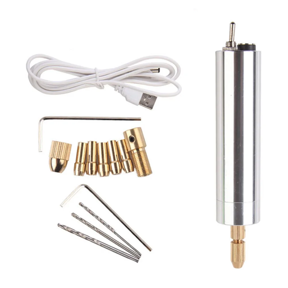

Jewelry Tools Mini Electric Drills Portable Handheld Micro USB Drill with 1Set Bits DC 5V for Jewelry Making DIY Wood Craft