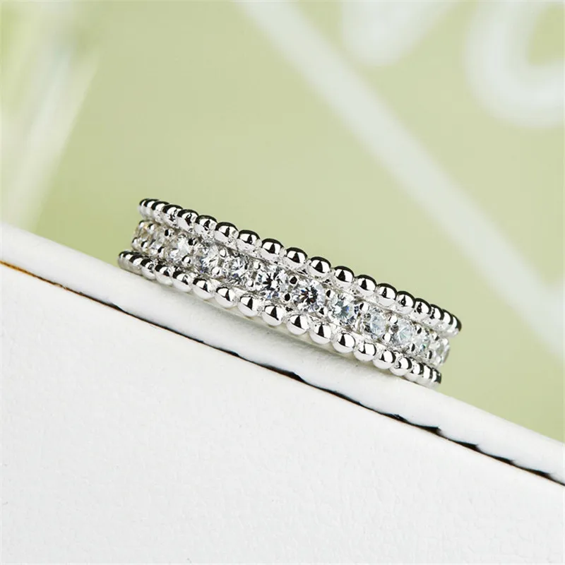 

Blaike 2 Pcs/Set Charm White Gold Filled Jewelry Exquisite Zircon Rings for Women Wedding Engagement Ring Set Birthday Gifts