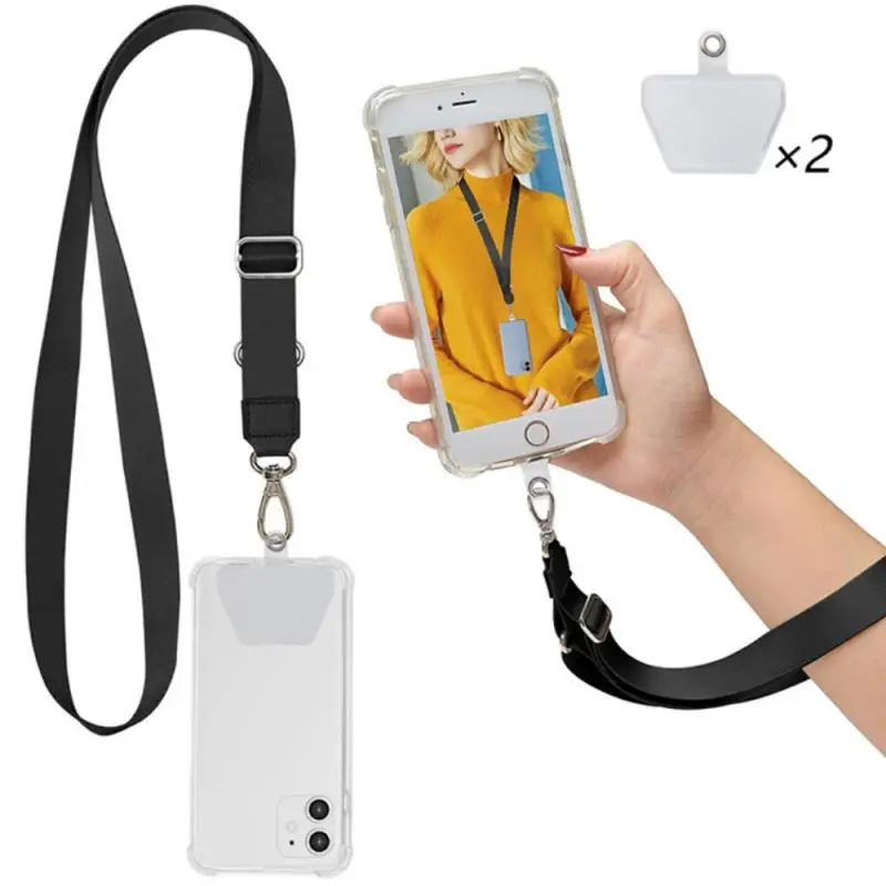 

Polyester Adjustable Webbing Nylon Lanyard Transparent Wrist Lanyard Gasket Hanging Neck Sling Multifunctional Mobile Phone Rope