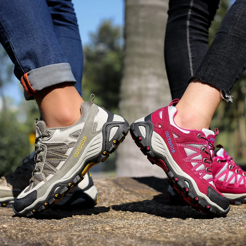 

Men Women Mountain Hiking Boots Outdoor Climbing Sneakers Summer Mesh Breathable Trekking Travel Shoes for Couples Jungle Desert