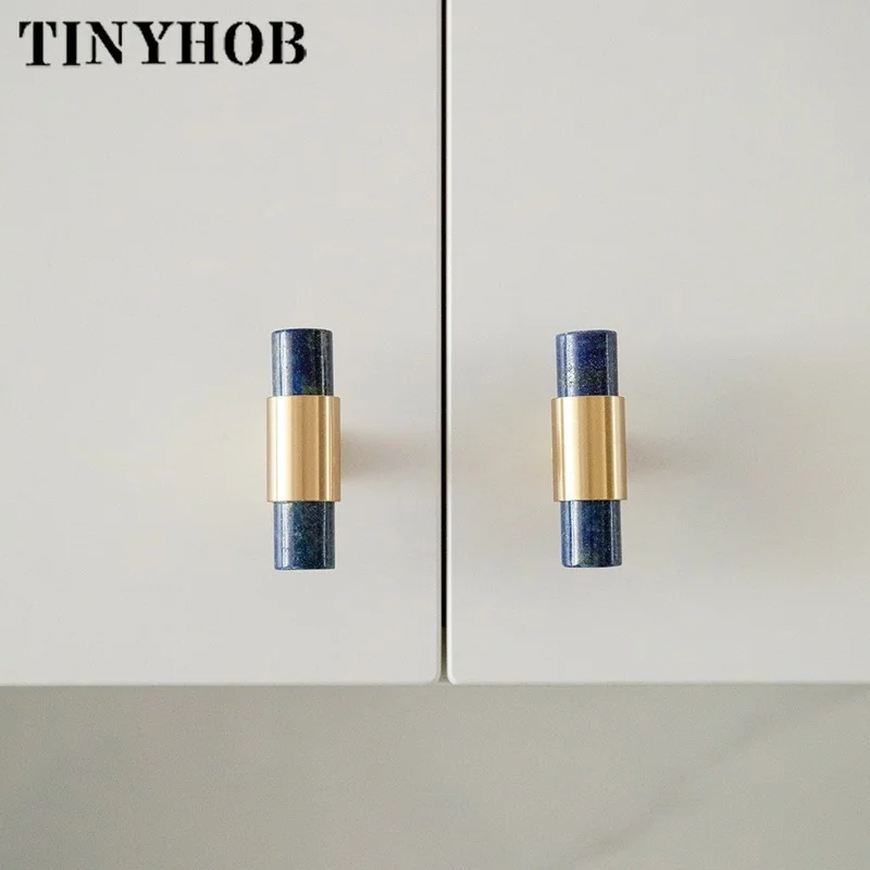 Натуральный камень + латунные ручки европейские Т образные выдвижной ящик