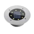 Уличный подземный светильник Thrisdar с солнечной батареей, 8 светодиодов, напольный светильник для сада, ландшафта, дорожки, алюминиевая дорожка, ступенчатый наземный светильник