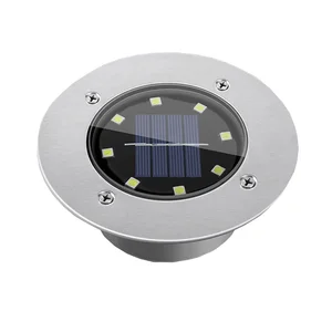 Уличный подземный светильник Thrisdar с солнечной батареей, 8 светодиодов, напольный светильник для сада, ландшафта, дорожки, алюминиевая дорожка, ступенчатый наземный светильник