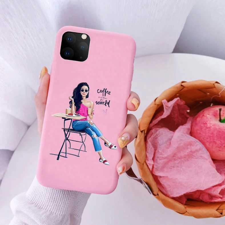 Модный матовый Мягкий силиконовый чехол для телефона с черными и коричневыми