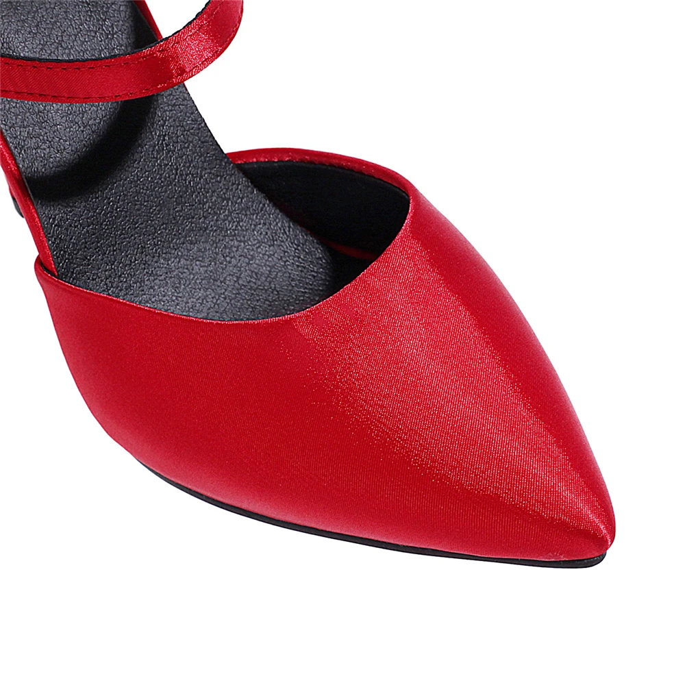 2023 Spring Sexy Classic High Heels Women Sandals Summer Ladies Pumps Female Buckle Ankle Strap Shoes Green Black Red Size 34-43