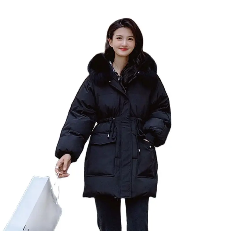 Plus Size Women's Winter Parka 2021 Quilted Jacket Fur Collar Hooded  Loose Long Coat Thick Warm Women Cotton Slim Puffer Jacket
