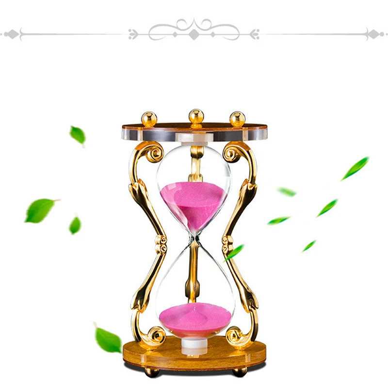 

Time Hourglass 30 Minutes Timer Luxury Wrought Iron Metal Home Bedroom Living Room Desk Decoration Accessories Ornaments