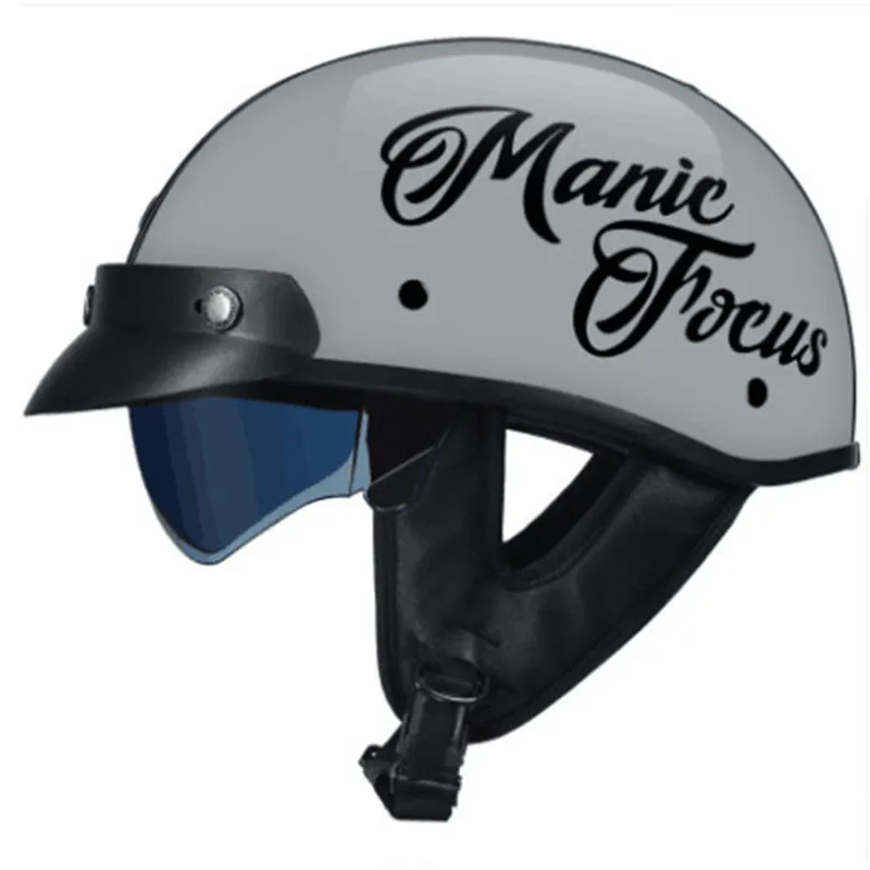 

Black Vintage Motorcycle Open Face Dot Approved Half Helmet Retro Moto Casco DOT Motociclistas Capacete