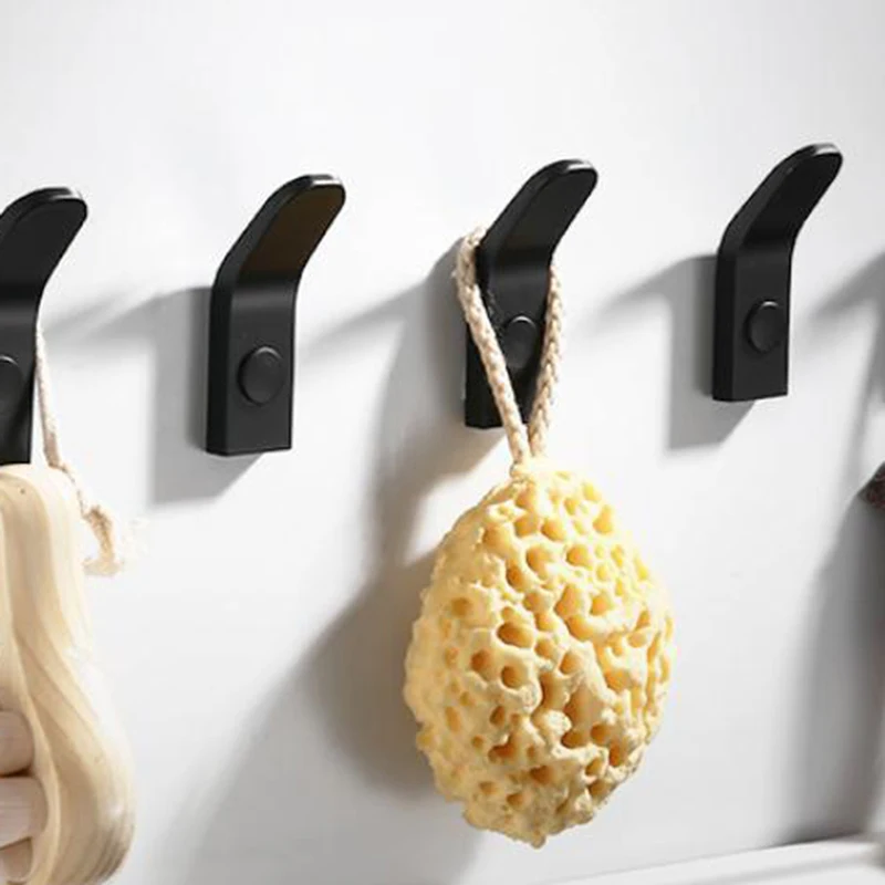 Новый 5 шт. черный халат крючки ключ алюминиевый крючок полотенца для ванной