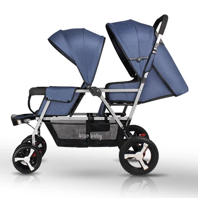 2020 новейшие двойные детские коляски Легкая Складная Передняя и задняя наклонная тележка детская двойная коляска для детей может лежать на плоской подошве