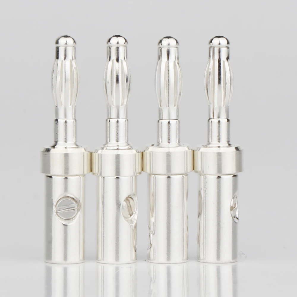 4 шт. без логотипа аудио высококачественный посеребренный штекер типа банан