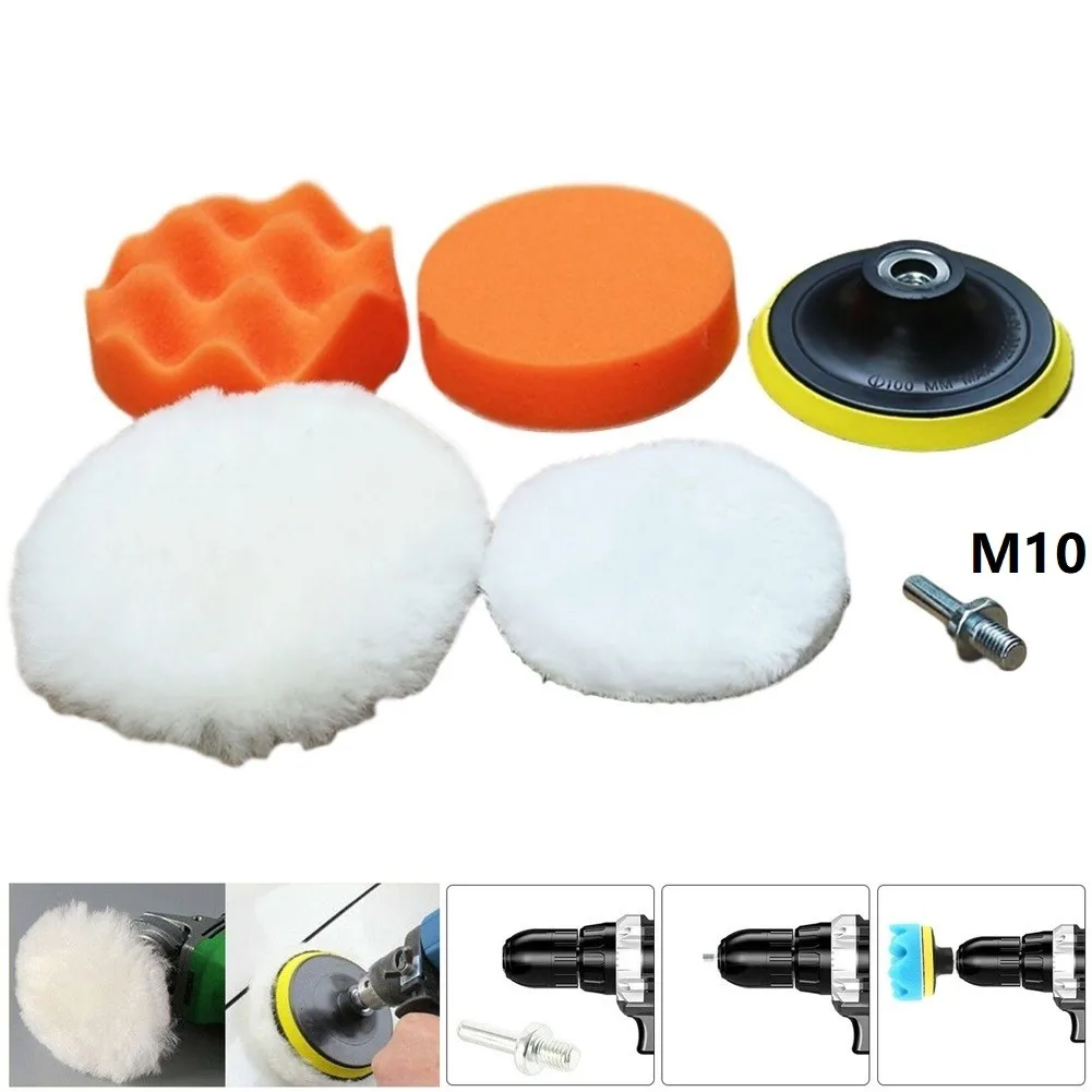 

Набор губки для полировки шерсти, набор Шатунов, 5 дюймов, 125 мм, полировальная накладка, 14 мм, адаптер для хвостовика, электрическая искусств...