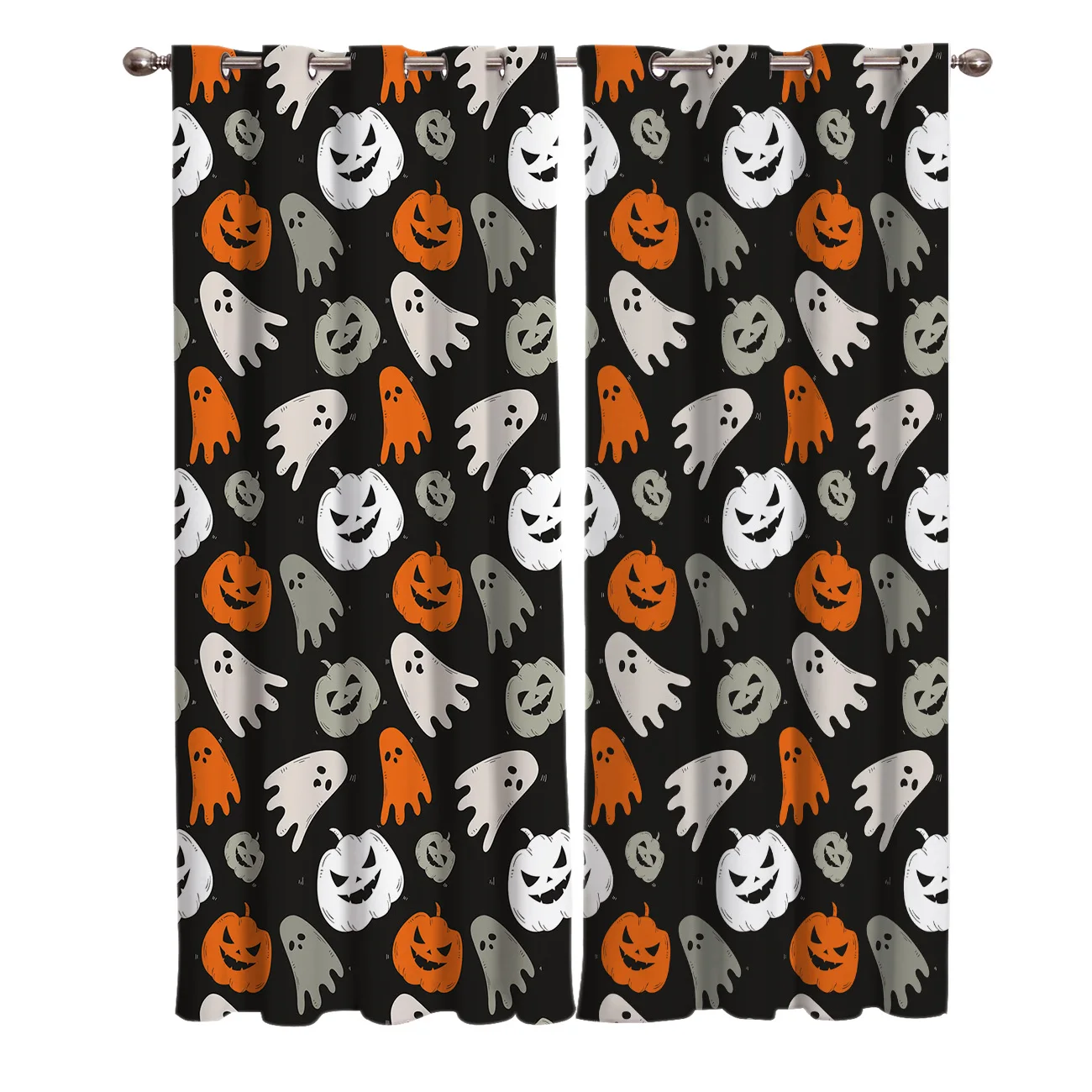 В стиле Хэллоуин привидения и тыквы оконные занавески подзор окна шторы темные