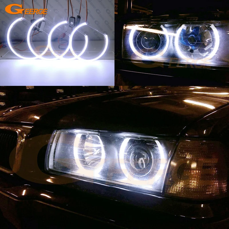 

For BMW E36 3 Series with Euro headlights 1992-1998 Excellent Ultra bright COB led angel eyes kit halo rings