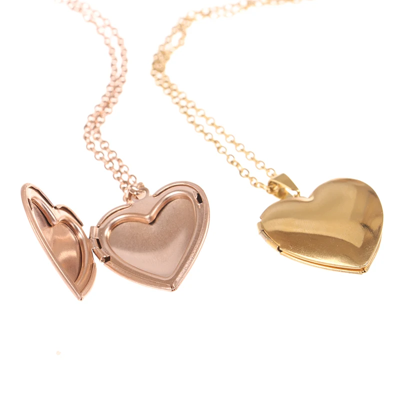

Love Heart Locket Pendants for Women Men Openable Photo Frame Picture Necklace