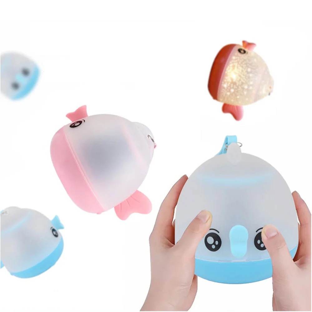 

1pc Romantic LED Projection Lamp LED Light Rotaory Projection Light Cartoon Style for Home (Blue Fish