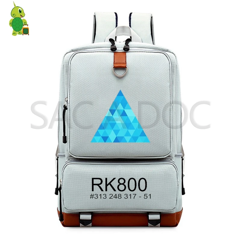 Detroit Become Human RK800 Backpack College Student School Bags for Teenage Girls Boys Laptop Backpack Cosplay Travel Rucksack