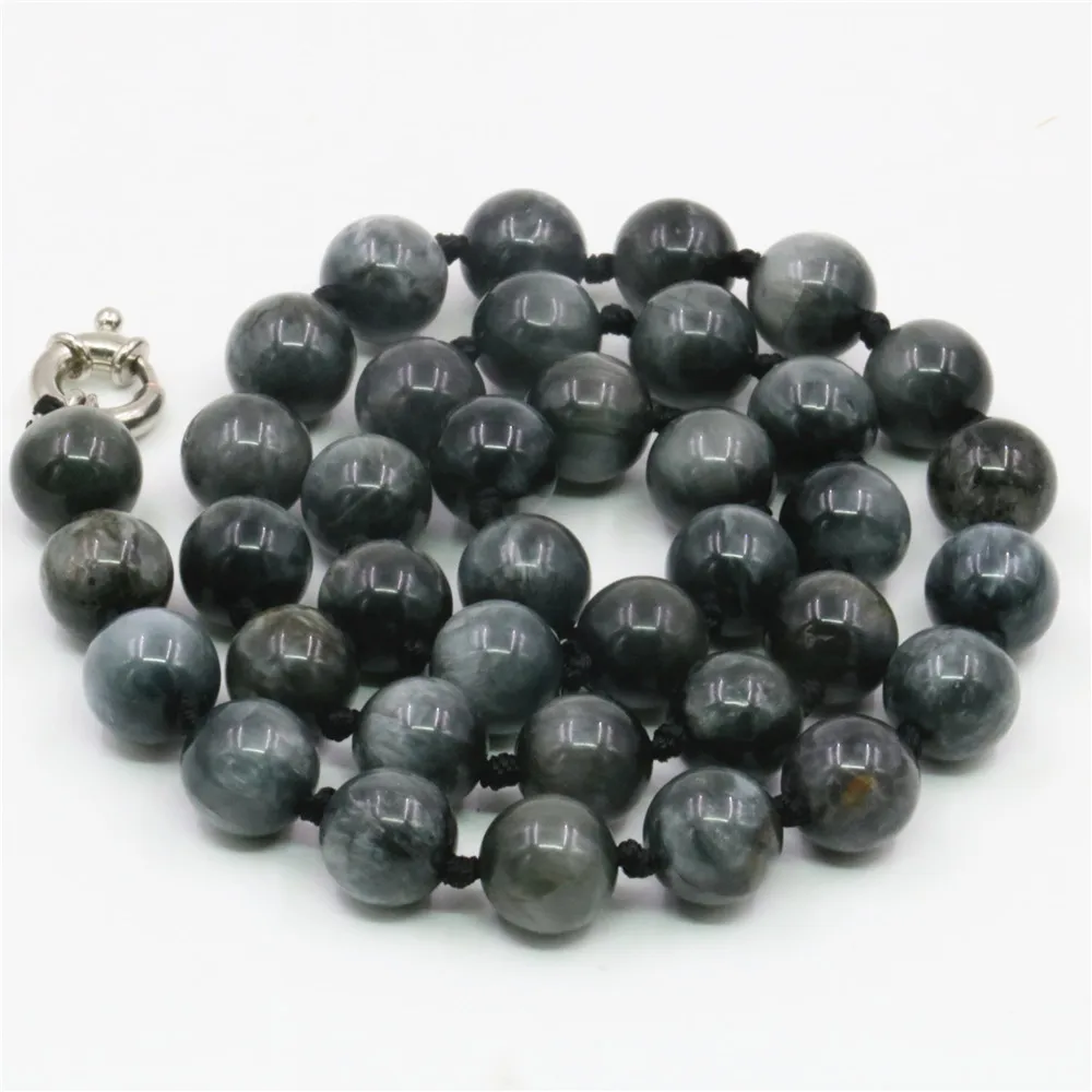 Высокая мода натуральный черный Южноафриканский ювелирное ожерелье Hawkeye Круглые