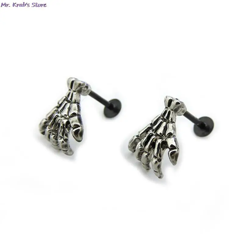 1Pc Skull Shape Body Jewelry Punk Devil Hand Kylie Lip Piercing Skeleton Labret for Women&Men | Украшения и аксессуары
