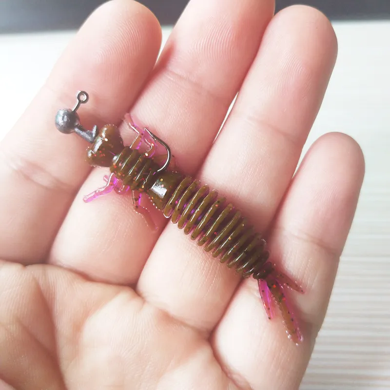 color A POETRYYI Larva мягкие приманки 60 мм Искусственные приманки рыболовный червь силиконовый бас Щука приманка джиггинг пластиковые приманки 30 - Цвет: color A
