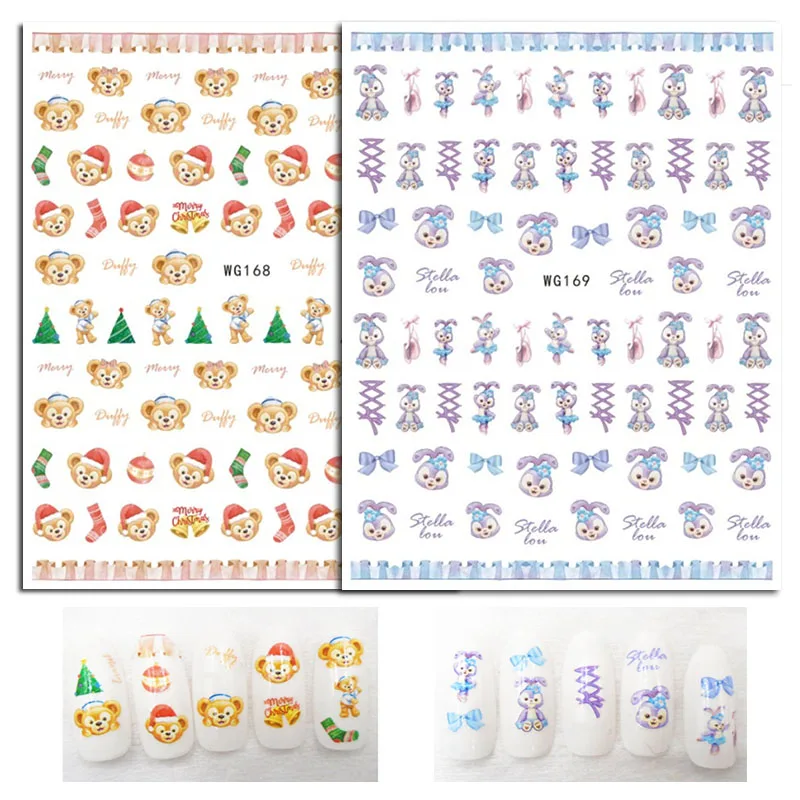 

StellaLou Duffy Children's Nail Stickers Disney Mickey Dolls Toys Manicure Accessories Girls Students Cartoon Decoration Decals