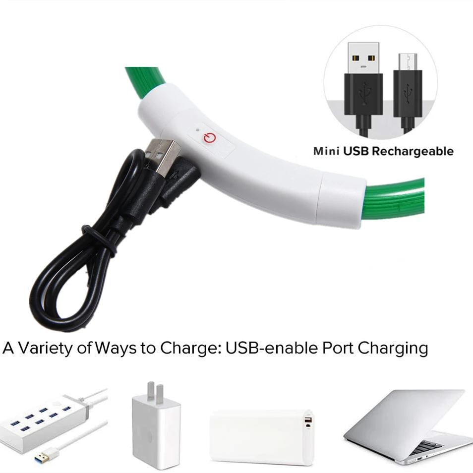 Ошейник для собак со светодиодсветильник перезаряжаемый уличный ошейник с