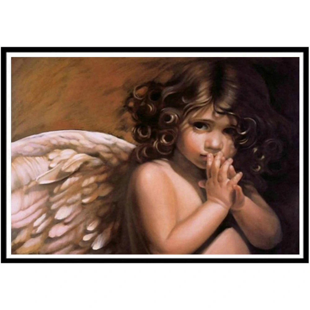 

Religion Angel Girl Printed Fabric 11CT Cross-Stitch Embroidery Set DMC Threads Hobby Needlework Handiwork Handmade Mulina